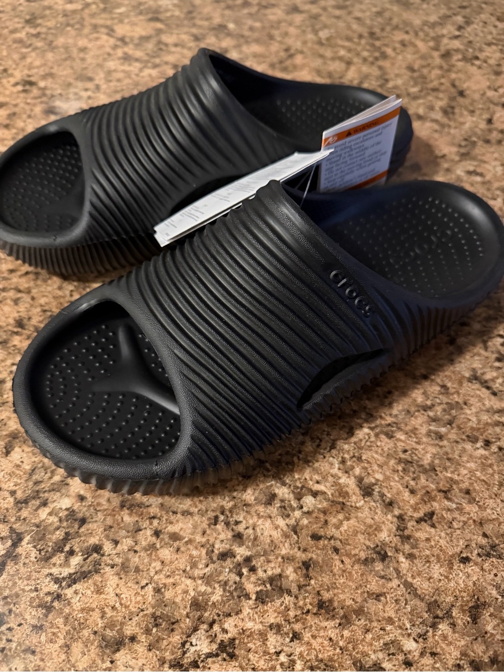 Crocs Mellow Tide Recovery Women’s Slip On Black Slides (Size 7) - Picture 8 of 10